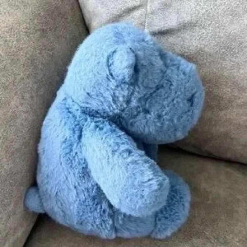 Plush Blue Hippo Stuffed Animal - Soft Cuddly Toy for Kids - Picture 4 of 8